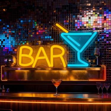 Imagem de Neonawall Bar Neon Sign for Wall Decor Light Up Letters Business Led Sign Birthday Party Gifts Led Decorative Night Signs Room Decorations Photo Prop Grand Opening Gift for Bar Club Restaurant Home