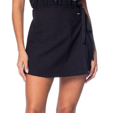 Imagem de Short Saia Feminino Biamar Viscolinho Amarração Preto, Preto, M