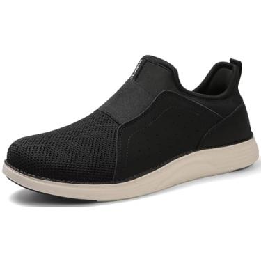 Imagem de YOLARK Tênis social masculino casual, moderno, leve, respirável, sem cadarço, academia, tênis, atlético, Preto - 06, 43