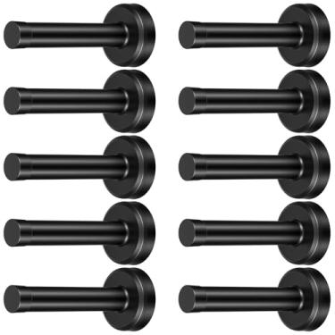 Imagem de PercyEffie 10 peças de batente de porta resistente, aço inoxidável 304, espesso, 1 mm, amortecedor de som com ponta de borracha macia, suporte de porta montado na parede de 9,5 cm, proteção contra