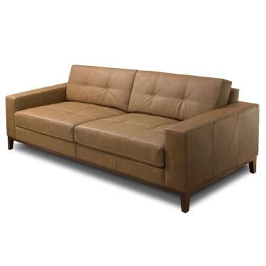 Imagem de Sofá 3 Lugares Para Sala Living 240cm Ronie L08 Couro Camel - Mpozenato