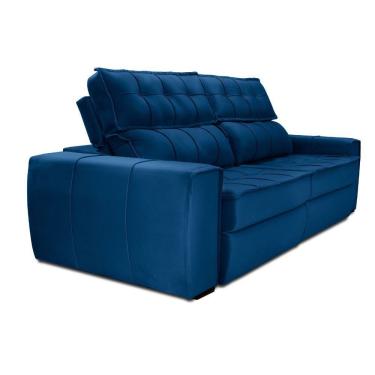 Imagem de Sofá 254 Cm 3 Lugares Retrátil Reclinável Matielo América Azul