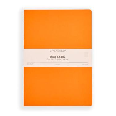 Imagem de myPAPERCLIP Caderno pautado NeoBasic A4 | 160 páginas, 80 GSM, capa macia 250 GSM, A4 (21 x 29,7 cm) | Laranja