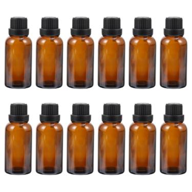 Imagem de Uonlytech 12 frascos de óleo essencial, frasco de vidro âmbar de 20 ml com redutor de orifício, dispensador de líquido recarregável para misturas de óleo, perfumes, produtos químicos de laboratório