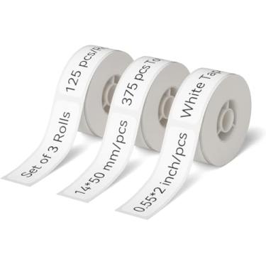 Imagem de 3 rolos de papel térmico para etiquetas, 15 × 30 mm, 195 etiquetas/rolo branco, 3 pacotes, compatível com NIIMBOT D11 D110 D101 etiquetadora