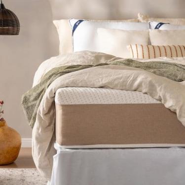 Imagem de Colchão King Guldi Massageador Quântico Molas Ensacadas (30x193x203) Branco e Bege