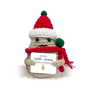 Imagem de Bgohrd Christmas Crochet Potato Gifts, Handwoven Knitting Doll for Teacher Women Men Friend Thank You Gifts, Funny Cute Doll with Card, Emotional Presents, Christmas Party Decorations -C16