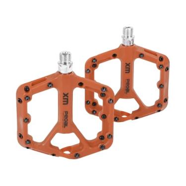Imagem de Partuto Pedal de bicicleta Nylon Universal Pedal plano de bicicleta sem tiras refletivas laranja 14 mm Eixos Pedal de bicicleta antiderrapante para BMX MTB 1 par