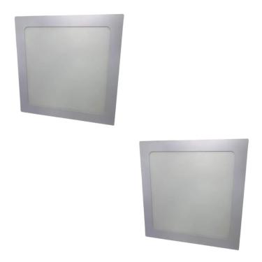 Imagem de Kit Com 2 Painéis Plafon Led Embutir Quadrado 18w 6500k Max-0359