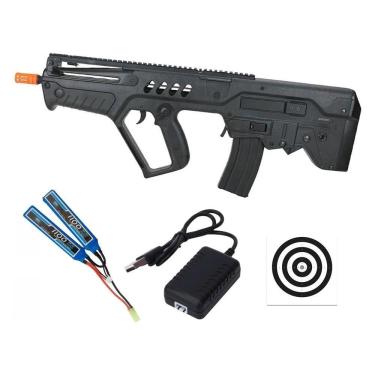 Imagem de Rifle De Airsoft Aeg Tavor Iwi Tar-21 Flat Top T21 + Itens
