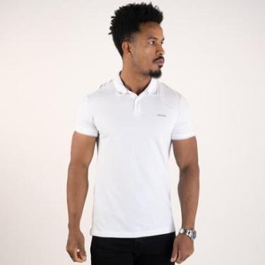 Imagem de Camisa Polo Calvin Klein Frisos Branca-Masculino