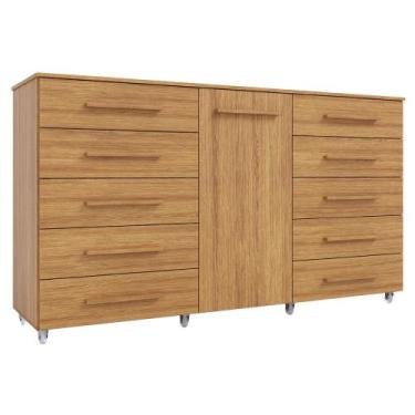 Imagem de Cômoda Multiuso 10 Gavetas 1 Porta Ferrari com Rodízios - BATROL IND E