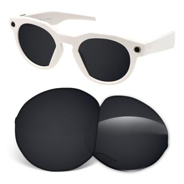 Imagem de Biyxpiv Lentes de substituição de 1,5 mm compatíveis com óculos de sol inteligentes Oakley Meta HSTN OW8002 51 mm, antiarranhões, Preto escuro