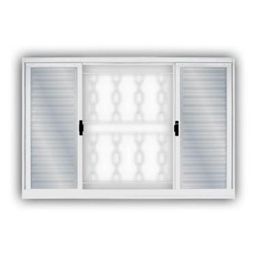 Imagem de Janela de Aço Veneziana de Correr 120x200cm 6 Folhas Minas Sul MGM