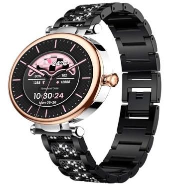 Imagem de Compatível com pulseiras TOZO S8, 18 mm, 22 mm, joia feminina, diamante, brilhante, de metal, elegante, pulseira de substituição ajustável, acessórios esportivos compatíveis com TOZO S8, S6, S5, S3