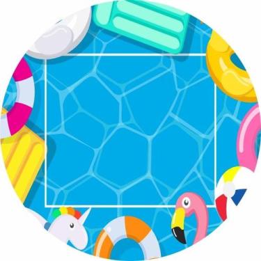 Imagem de Painel Festa Redondo C/ Elástico 1,50m Pool Party - Fadrix, Pool party