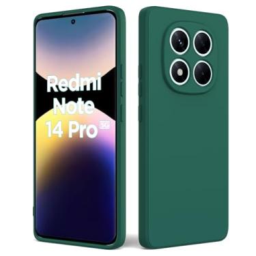 Imagem de Capa de telefone de cor sólida para Xiaomi Redmi Note 14 Pro 5G, capa antiarranhões, à prova de choque, capa protetora macia de TPU para Xiaomi Redmi Note 14 Pro 5G - verde escuro