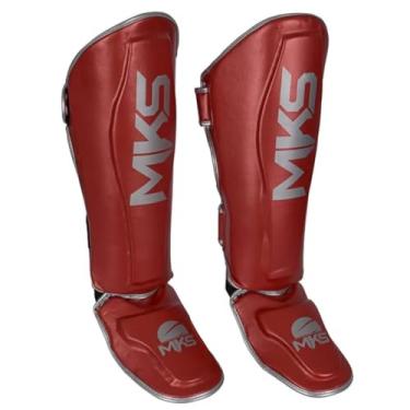 Imagem de Caneleira Muay Thai Kickboxing MMA Energy - MKS Combat (VERMELHO METÁLICO, P)