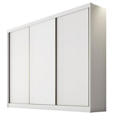 Imagem de Guarda Roupa Casal Logan 3 Portas 4 Gavetas Neve com Nicho  Novo Horiz