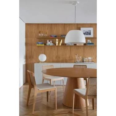 Imagem de Mesa Cone Redonda 160cm BASE Madeira tampo AMADEIRADO - O REI DAS POLT