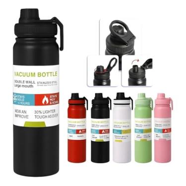 Imagem de Garrafa Térmica Inox 800ml Com Alça - Parede Dupla Isolada a Vácuo Antivazamento (Vermelho)