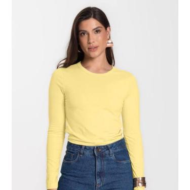 Imagem de Blusa Manga Longa Básica Select Amarelo, GG, Amarelo