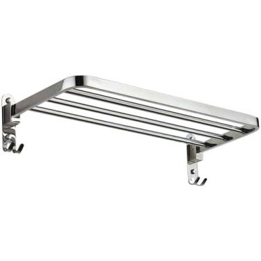 Imagem de HHHJQFAAT Toalheiro Suporte de toalha de banho barra de toalha de aço inoxidável para banheiro, banheiro com vaso sanitário, suporte de parede de prateleira, suporte de toalheiro de torre (49 cm) (49