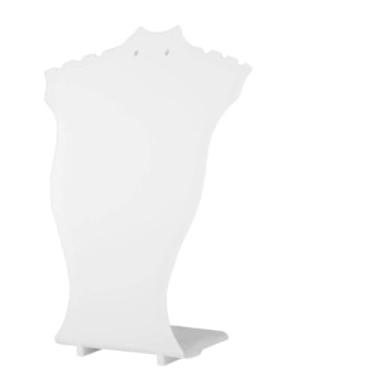Imagem de Akozon Colar Pingente Jóias Expositor para Brincos, Cabide Rack Busto, Organizador de Jóias de Plástico Preto para Loja e Decoração de Casa (Branco)