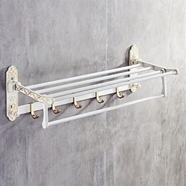 Imagem de 3FLQOOPP Toalheiro, toalheiro de banheiro, suporte de toalha montado na parede, toalheiro de banho dobrável, suporte de banheiro ativo, prateleira de toalha dupla antiga/D/a Feito na China