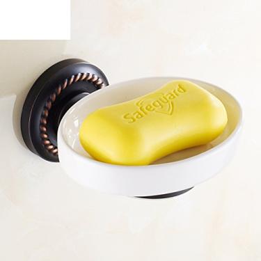 Imagem de Saboneteira preta antiga/caixa de saboneteira/todo suporte de sabão de cobre