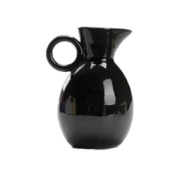 Imagem de Vaso de cerâmica estilo retrô flores secas dispositivo de flores hidropônicas entrada sala de estar arranjo de flores ornamentos vaso de mesa (B)