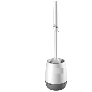 Imagem de Conjunto de escova de vaso sanitário e suporte, conjunto de escova de vaso sanitário de silicone para banheiro, escova de limpeza macia sem arranhões, elegante e durável (branco 43 * 10 cm)