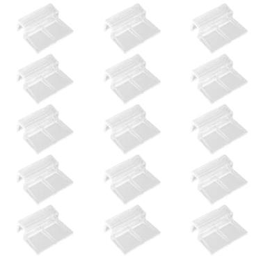 Imagem de TNJPSEK 15 clipes de tampa de aquário sem aro para vidro de 9 a 10 mm, grampos de suporte de capa de aquário de acrílico transparente para suporte de tampa de tanque de peixes, clipes de plástico para