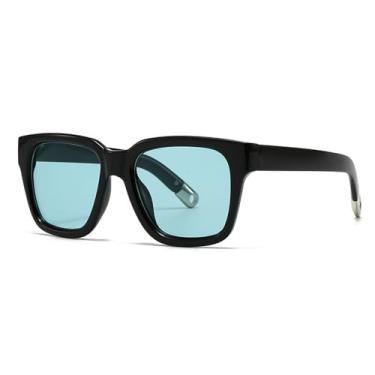 Imagem de Óculos de Sol UV400 - Tamanho Grande com Estampa Degradê de Leopardo e Estilo Punk para Homens e Mulheres, Ideais para Esportes ao Ar Livre, Corrida e Ciclismo, C6 Preto e Azul