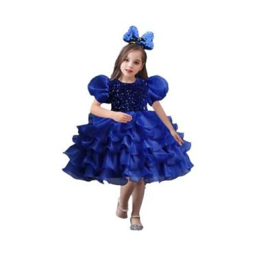 Imagem de Vestido De Festa Com Lantejoulas Para Meninas Pequenas Com Faixa De Ca