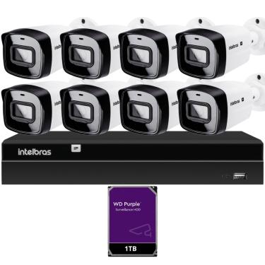 Imagem de Kit 8 Câmeras IP Vipc 1230B Intelbras NVD 1408P HD 1TB Purple