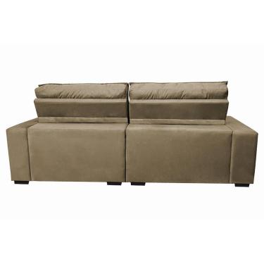 Imagem de Sofá Retrátil E Reclinável Com Molas Ensacadas Cama Inbox Gold 2,52m Tecido Suede Velusoft Castor