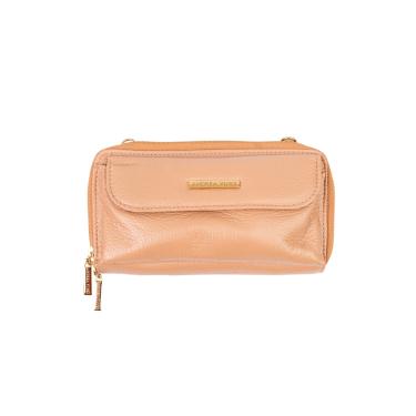 Imagem de Carteira feminina de couro liso com alça Tania 10,5x19cm