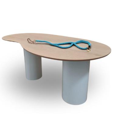 Imagem de Mesa Organica Bean Laca+freijo Claro 160x90cm