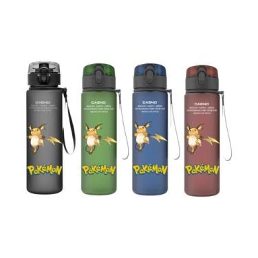 Imagem de Garrafa De Água Plástica De 560ML Do Pokémon Pikachu, Squirtle E Bulba