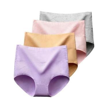 Imagem de Calcinhas De Algodão De Cintura Alta plus Size Para Mulheres, Cuecas M