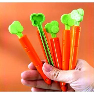 Imagem de Kit com 6 Prendedor Vedação Para Embalagens Divertido Formato de Cenou