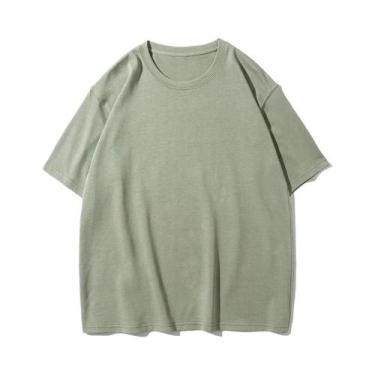 Imagem de Camiseta Masculina Oversized De Algodão 9.9oz, Alta Qualidade, Manga C