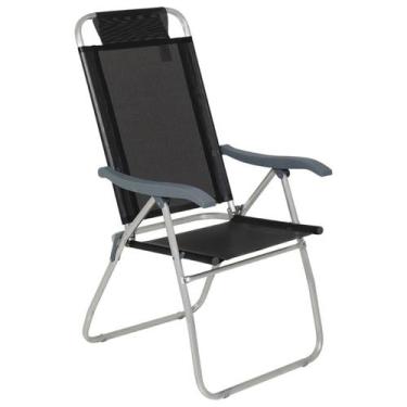 Imagem de Cadeira de Praia Reclinável Prosa Bel Preta Alumínio