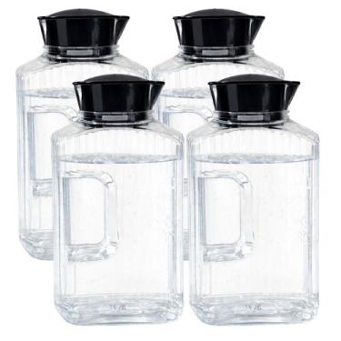 Imagem de 4 Jarra Garrafa De Água Suco Geladeira Tampa Higiênica 1,7l - - Bandei