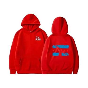 Imagem de Moletom Masculino CM Punk Com Capuz, Estampa De Moda Outono Inverno, C
