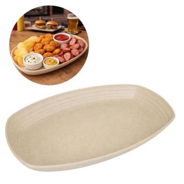 Imagem de Travessa Bambu 29cm Prato Retangular Restaurante Hotel - Lyor, Bege