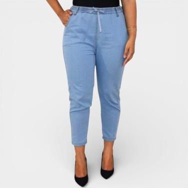 Imagem de Calça Jeans Jogger Casteliê Feminina - Azul Claro - 46, 46