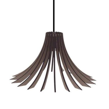 Imagem de Luminária Teto Tipo Pendente Dalia Mdf - Completa Cor: Marrom - LENOBR