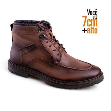 Imagem de Bota Folk Alth Masculino Aumenta Altura Rafarillo, 38, Conhaque